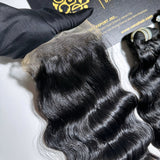 4x4/5x5 Ultra HD Lace Closure – Wavy Vietnamese Hair Extensions Natural Black