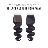 4x4/5x5 Ultra HD Lace Closure – Body Wave Vietnamese Hair Extensions Natural Black
