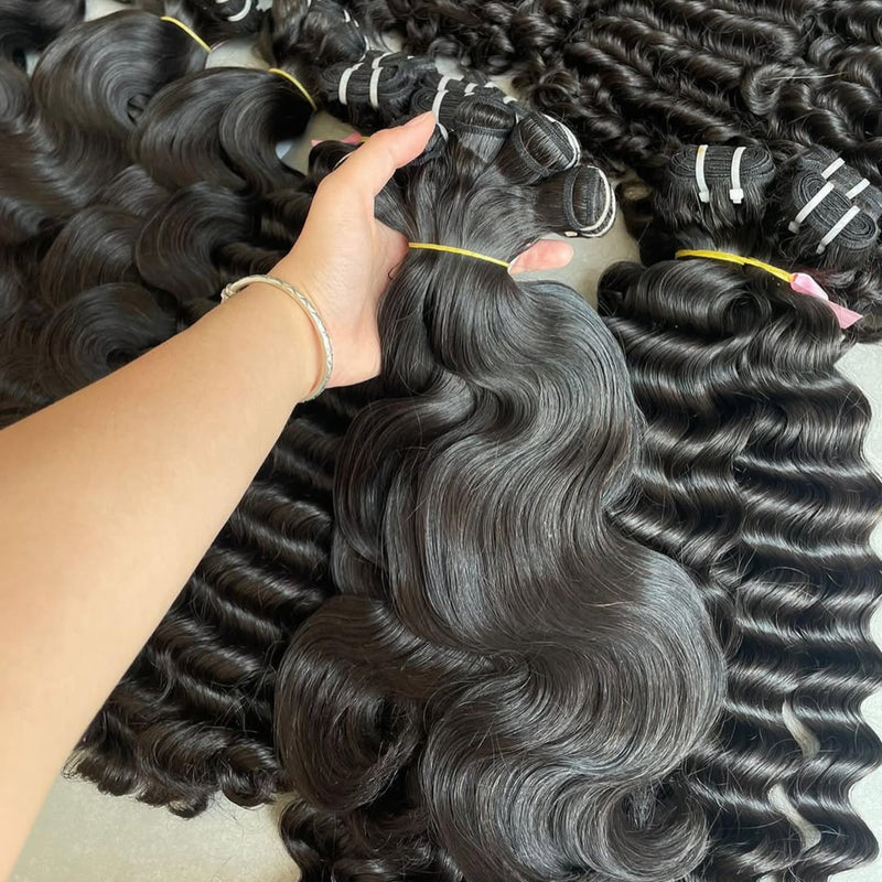 Body Wave Vietnamese Hair Bundles – Super Drawn Weft Extensions Natural Black