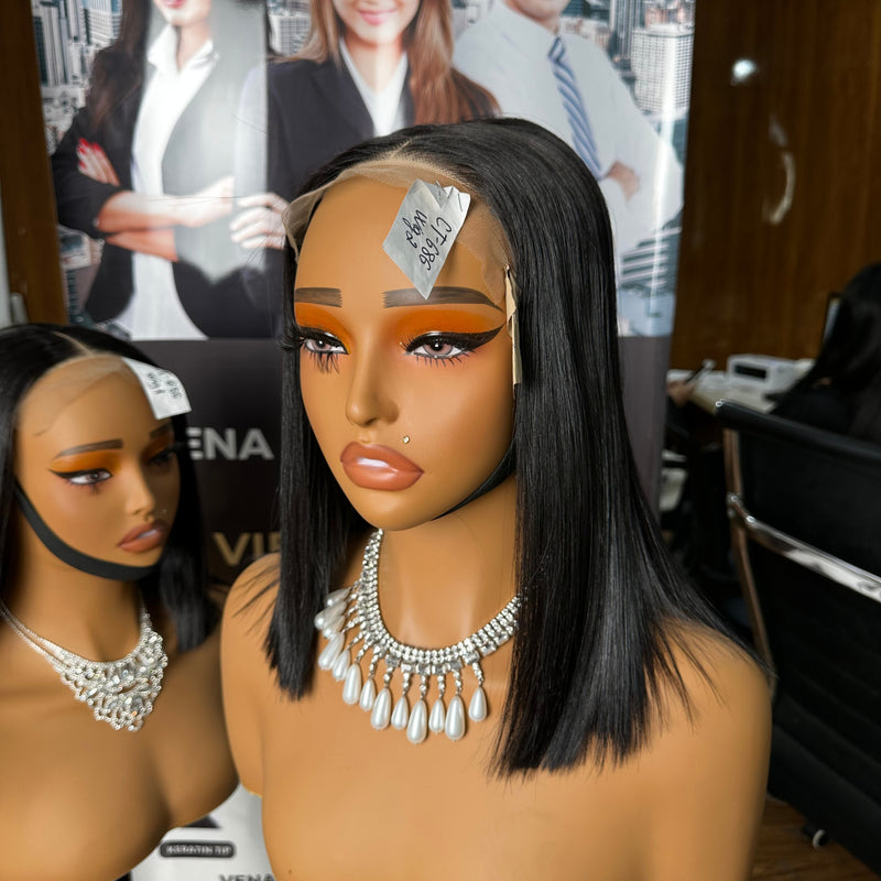 Straight Bob 4x4 HD Lace Closure Wig – 100% Vietnamese Hair, 250% Density, Natural Color
