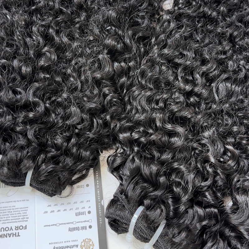 Bundles Weft Hair Burmese Curly Raw Vietnamese Hair Extensions Natural Black