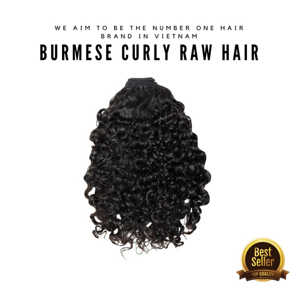 Bundles Weft Hair Burmese Curly Raw Hair Extensions Natural Black