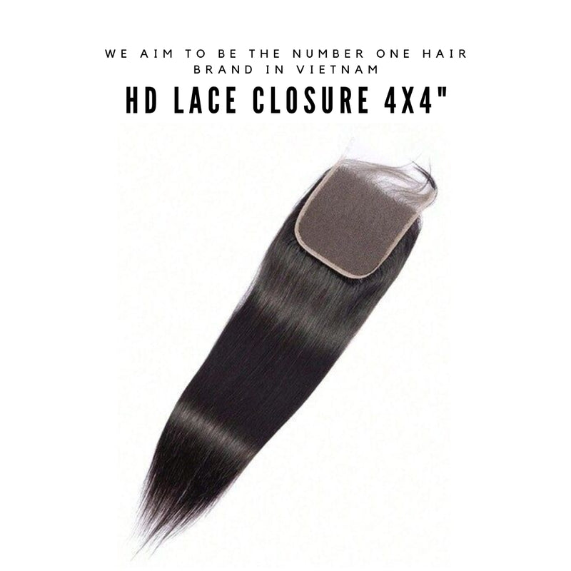 4x4/5x5 Ultra HD Lace Closure – Straight Vietnamese Hair Extensions Natural Black