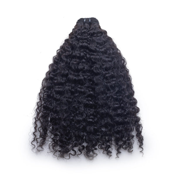 Bundles Weft Hair Burmese Deep Curly Raw Hair Extensions Natural Black