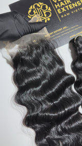 4x4/5x5 Ultra HD Lace Closure – Wavy Vietnamese Hair Extensions Natural Black