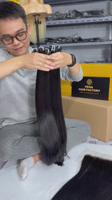 Bundles Weft Hair Natural Straight Vietnamese Hair Extensions Natural Black